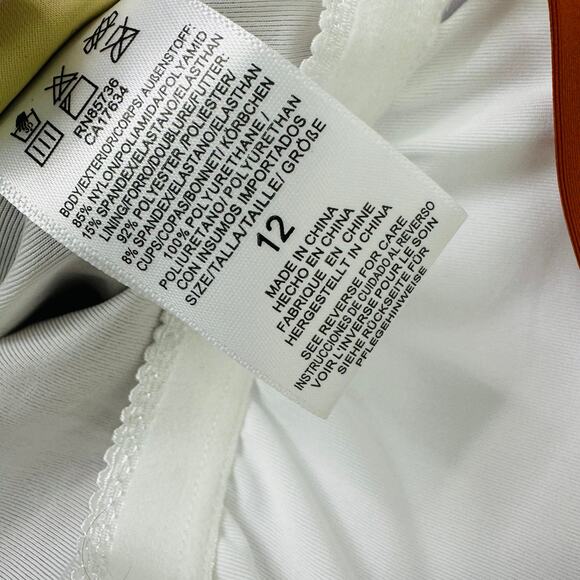 Michael Michael Kors MK one piece Swimsuit Terracotta Orange Women's 12 ruched - Picture 9 of 11